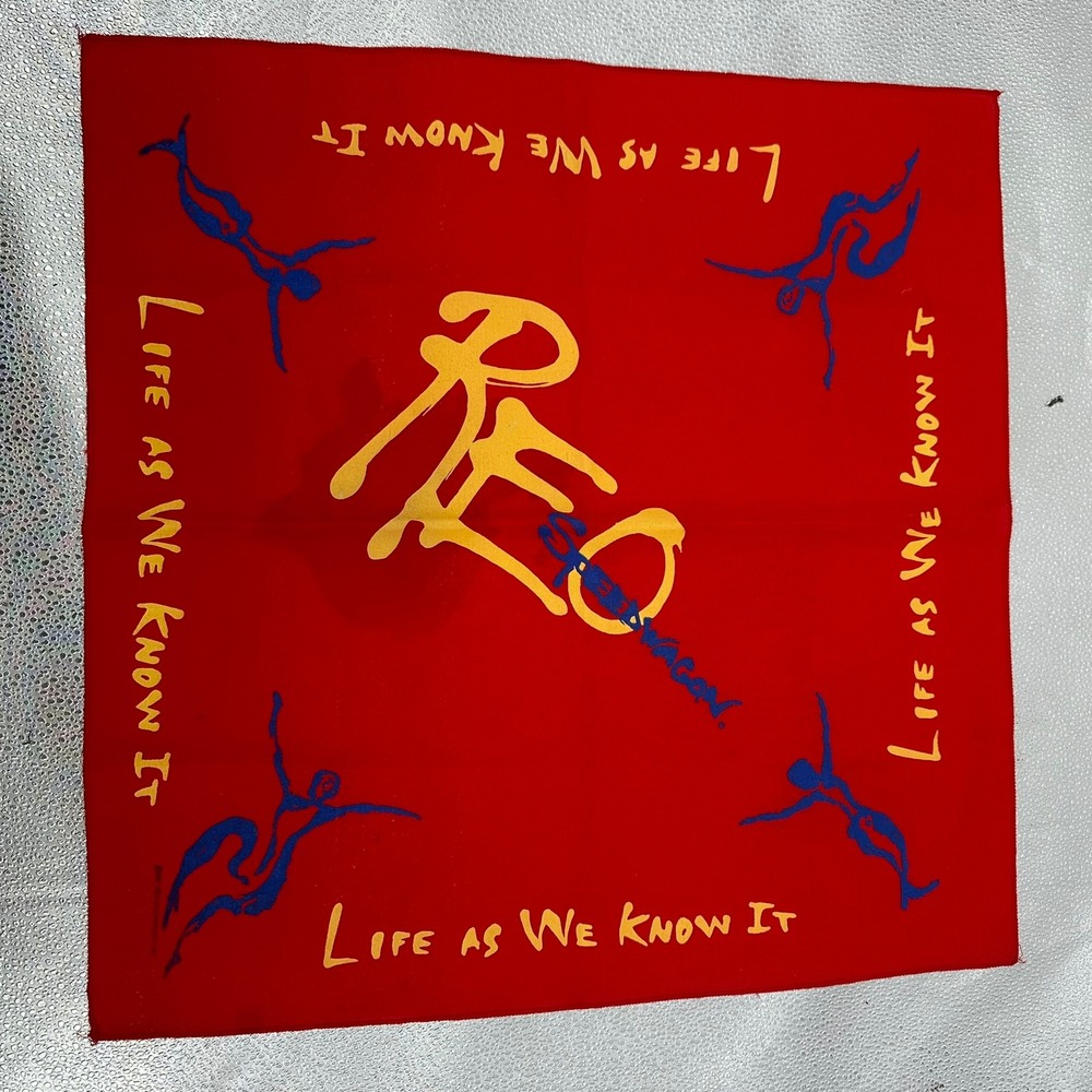 Vintage REO Speedwagon Bandana 1987 Life As We Know It Rock Tour Concert Merch